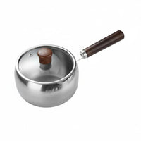 Universal Stovetop Compatibility Infant Nutrition Cooking Pot Transparent Glass Lid Stainless Steel Milk Pot Pour Spout Design Cookware for Parents