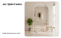On casters 2-Tier Rolling Clothes Rack Minimalist design Rolling Double-Rod Clothes Rack sturdy Duty Garment Stand Sturdy Construction for Boutique Owners, Apartment Dwellers, Retail retail outlet, Bedroom, Dorm Room, Entrypassage