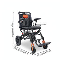 Foldable Reclining Wheelchair Easy to Push Folding Wheelchair Comfortable Seat Lightweight Reclining Transport Chair Adjustable Backrest for Elderly, Seniors, Airport