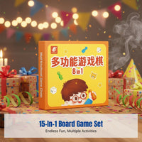 8-in-1 Magnetic Flying Chess Board, Portable Educational Puzzle Toy for Kids, Foldable Multi-Game Set, Family Travel Fun