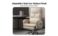 Reclining Desk Chair with Footrest 360° Swivel Lightice Furniture High Back