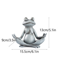 Meditating Frog Figurine Stone-Look Meditation Frog Statue Compact Decor for Bookshelf