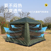 户外露营大帐篷防晒多人天幕网纱凉棚防雨防蚊折叠便携帐篷野营