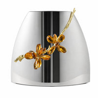 Vase with Crystal Ornament Reflective Stainless Steel Vase Sleek Design for Entryway