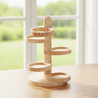Wooden Organizer with Trays Space-Saving Rotating Display Stand Upright Rotating Organizer for Vanity