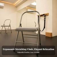 Foldable Iyengar Mind-Body Practice Chair Non-Slip Canvas Seat Mind-Body Practice Auxiliary Chair Portable Handstand Training Tool Professional Grade for Beginners, Seniors, Home Gym