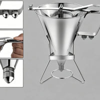 Stainless Steel Batter Dispenser Single-Hand Operation Funnel Batter Dispenser