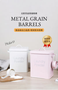 Metal Storage Bucket with Flip Lid for Kitchen Organization