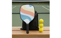 Includes Carrying Bag 2 Player Pickleball Set Colorful Wavy Design Pickleball Racket Set for Beginners