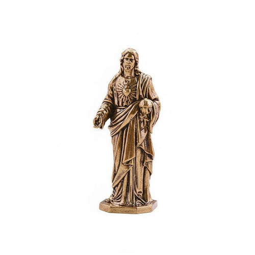 Sacred Heart of Jesus Statue Artisanal Religious Item Miniature for Christians