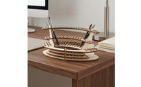 Wood Brush Rack Curved Perforated Tier Rack Handmade