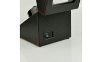 Carbon Fiber Watch Winder with Transparent Window Mechanical Watch Winder with Viewing Window Double Premium for Men, Desk, Dresser, Office