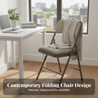 Upholstered Folding Chair Foldable Collapsible Seat Compact for Conference Room
