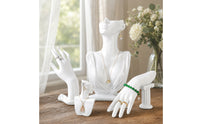 4 Pieces Smooth Jewelry Mannequin Display Set White Bust Holder Versatile Necklace Bust Mannequin Sturdy for Jewelers