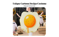 Fried eggs Costume Sponge Material Fried eggs Outfit Breakfast Food Costume for , Adults, Halloween, Stage Performance, Masquerade