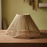 Rustic Minimalist Lamp Cover Vintage Influenced Woven Rope Lampshade Handwoven Rims Silhouette Pendant Shade for Restaurant Owners, Guesthouse