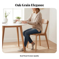 Wooden Backrest Chair Nordic and Aesthetic Wooden Armless Seat Minimalist Design Dense Wood for Families, Cafe, Living Room