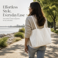 Large Capacity Canvas Tote Bag for Women, Casual Commuter Shoulder Bag, Student Bookbag