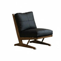 Wood Frame strap Chair Wabi-Sabi Design Indoor Furniture Retro design Comfy padding for Readers