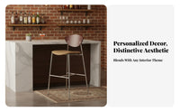 Wooden Bar Stool with Woven rearrest Integrated Footrest Seating Furniture Ergonomic Design Padded Seat for Interior Designers