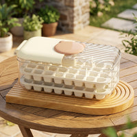 Ice Maker with Storage Box and Lid for Home Use, Food Grade Tray with 64 Cube Capacity, Modern Minimalist Style Bucket, DIY Kitchen Gadget Ladle