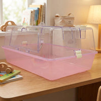 Large Hamster Cage with Panoramic View, Clear Transparent Habitat for Syrian Hamsters, Top Opening Design with Exercise Wheel and All Accessories