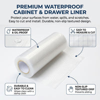 Waterproof Drawer Liner Mat, Non Slip Cupboard Protector Liner, Kitchen Cabinet Liner, Fridge Drawer Liners, Draw Liners Kitchen 45x29cm 4 Pack