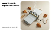 Hand Crank Puff Pastry Machine Space-Saving Hand Crank Pastry Cylinder Manual Pastry Sheeter Food-Grade Materials for Bakery