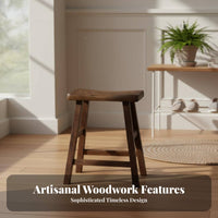 Chicken Feather Wood Stool Handmade Backless Wooden Stool Easy to Clean
