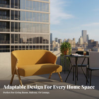 3 Pieces Two Armchairs and a Side Table Nordic Design Conversation Set Space-Saving Thick Cushions for Apartment Dwellers