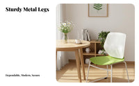 Molded Shell Chair with Metal Legs Stackable Armless Plong-lastingic Shell Chair