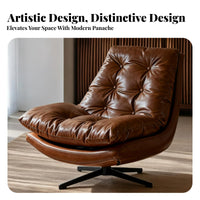 Upholstered Rotate Chair Minimalist Design Tufted Rotate Armchair Retro Design Deeply Padding Ed for Adults, Living Room