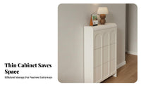 Space-Saving Slim Entryway Shoe Cabinet Large Capacity Slim Shoe Storage Cabinet Sturdy Construction Easy to Clean for Apartment Dwellers, Families, Homeowners, Hallway, Mudroom, Bedroom, Closet