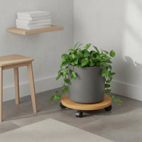 Round Planter Stand with Wheels Multi-Functional Rolling Plant Cart for Balcony