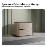 curved Nightstand with Drawer Light Luxury design Bedside Table for Home Office