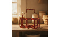 Beer Carrier Metal 6 Cup Drink Holder with Handle 6 Bottle Rack for Hosts