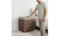 Italian Design Bedside Cabinet with Hidden Compartment Solid Wood Storage Nightstand