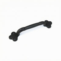 Cast Iron Pull Handle Long Rustic Cabinet Pull Three-Hole Mounting Plates