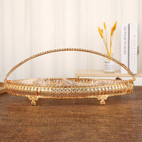 Luxury Boat-Shaped Glass Fruit Basket with Dividers