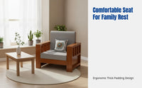 Solid Wood Sofa Set, Minimalist Modern Chinese, Living Room, Straight Row, Removable and Washable, High-Elastic Sponge