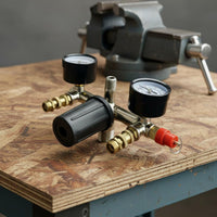 Quick Connect Fittings Air Compressor Outlet Manifold Multiple Outlets Two Gauge Pressure Regulator Assembly Pneumatic Tool Part