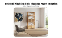 Serene-Inspired Design Chinese Curio Shelf With Storage Drawers Multi-Compartment Curio Stand long-lasting Construction display shelf Space-Saving for Tea aficionados, Collectors, Office Workers, Study Room, Bedroom, Entryway