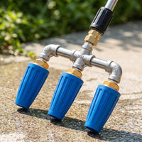 Stainless Steel Nozzle with Three Outlets Metal Rotating Spray Nozzle Rotary Compact for Car Washing