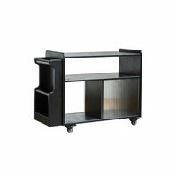 2-Tier Rolling Side Table Space-Saving Utility Cart Multi-Purpose for Homeowners
