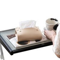 Leather Tissue Box Cover with Saddle Leather, Retro Car Tissue Holder for Living Room, Hallway, Bedroom