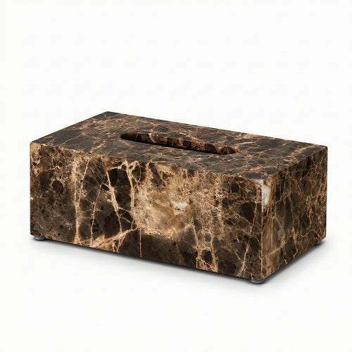 Rectangular Tissue Box Marble-Pattern Tissue Box Cover Elegant for Desk