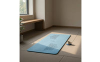 Non-Slip Fitness Mat with Alignment Lines Eco-Friendly Fitness Mat Cushioned Thick for Yogis, Fitness Enthusiasts, Pilates