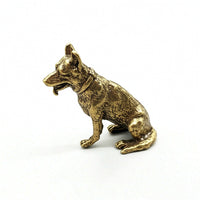 Brass Dog Figurine Miniature Brass Dog Statue Small for Collectors