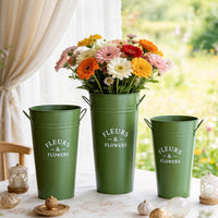 American Iron Flower Bucket for Fresh or Dried Flowers
