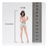 Girl Holding Ice Cream Figure Resin Material for Dioramas, Desktop Decoration